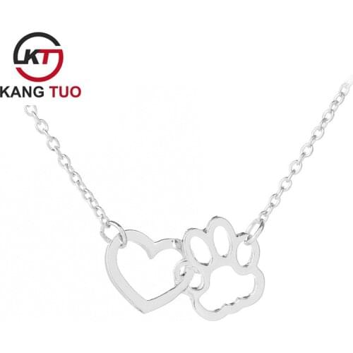2017 New Arrival Dog Claw Heart Shaped Pendant Necklace Fashion Hollow Out Alloy Necklace For Women Charms
