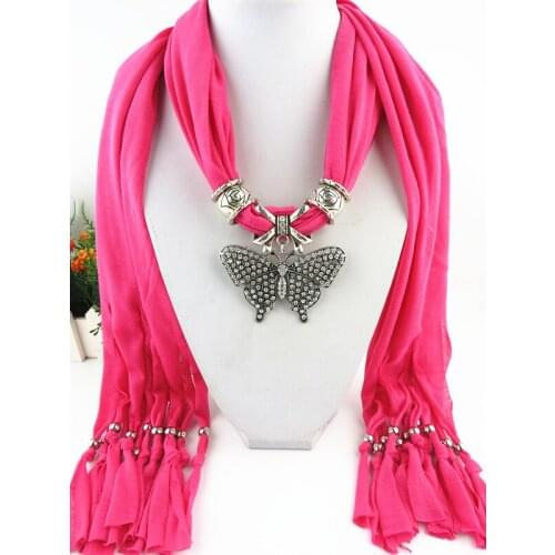 New Design Pendant Fringed Scarf Alloy Butterfly Pendant Jewelry Scarf Free Shipping