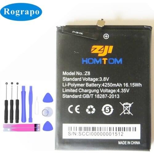 New 4250mAh ZOJI Z8 Original Replacement Battery For HOMTOM ZOJI Z8 Bateria Baterij Cell Mobile Phone Batteries