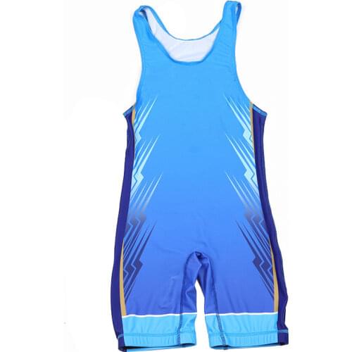 Print Wrestling Suit Freestyle Competition Training One-piece Wrestling Suit Children Adult Nylon High Stretch Wrestling RUS