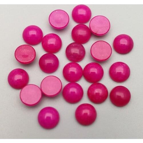 Wholesale fashion 8mm rose red stone beads charms round cab cabochon no hole for jewelry Accessories 50pcs/lot free shipping