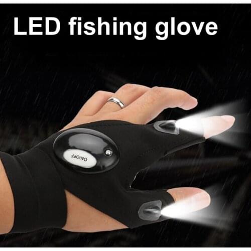 1pcs Lighting glove Night car repair glove led light Night fishing lamp glove hanging bait lamp night fishing supplies