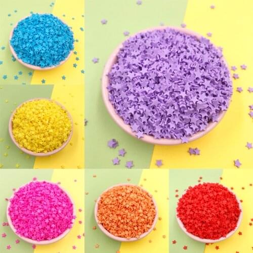 100g Star Shape Polymer Hot Clay Sprinkles for Crafts Colorful Tiny Cute Plastic Klei Accessories DIY Nail Art Decoration 5mm