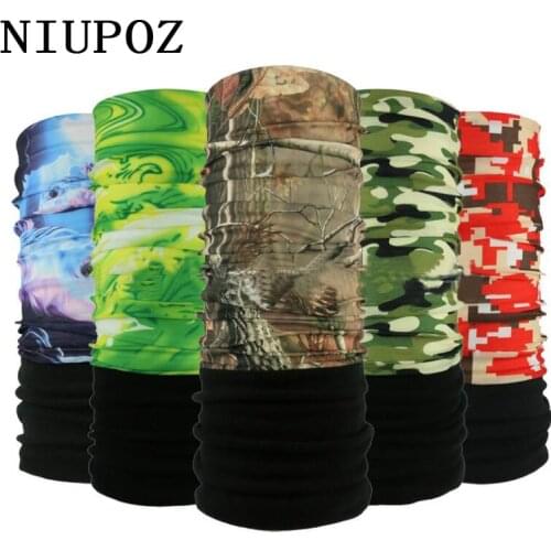 Winter Fleece Warm Magic Tube Ring Bandana Skull Scarf Neck Camouflage Leaves Multi Functional Headband Seamless Tubular