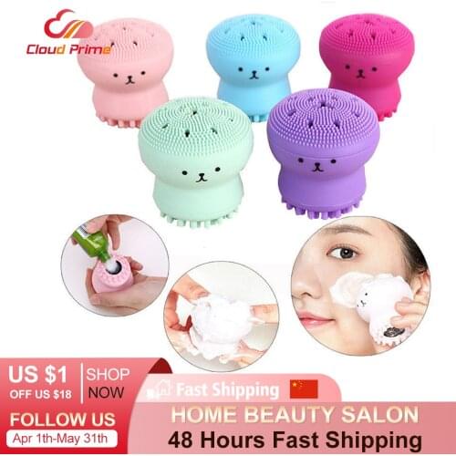 Silicone Small Octopus Facial Cleansing Brushes Face Deep Cleaning Washing Brush Massage Beauty Instrument Clean Pores/Exfoliate