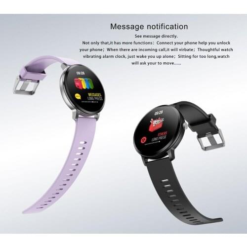 Smart watch IP67 waterproof Tempered glass Activity Fitness tracker blood pressure Heart rate monitoring Men women smartwatch