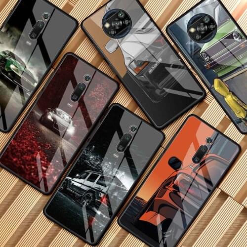 Sports Cars Male Men Glass Phone Case for Xiaomi Redmi Note 9S 8 Mi Poco X3 NFC 9 10T Pro 5G 8T 7 9T 10 Lite 9C K40 Cover Coque