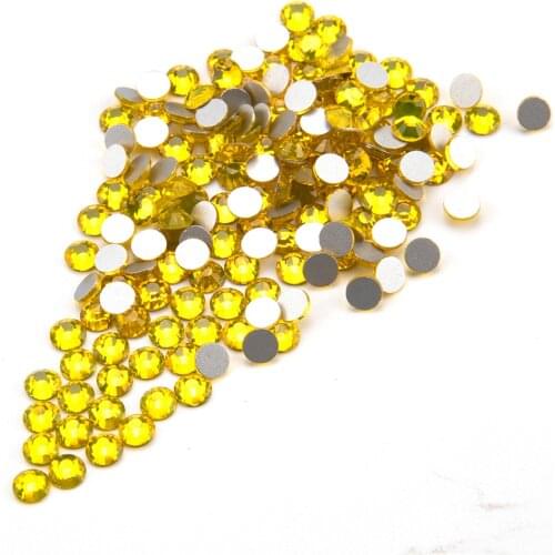 SS3-SS34 Citrine Rhinestone For Nail Art Flatback Non Hotfix Glue On Nail Art Rhinestones And Top Grade