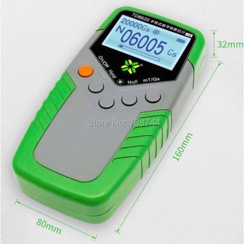 TD8620 Permanent Magnet Gauss Meter Handheld Digital Tesla Meter Magnetic Flux Meter Surface Magnetic Field Test 5% Accuracy