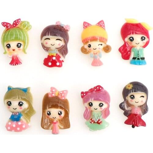 20PCS / Bag Girl Resin Ornaments For Hair Accessories Clothing Shoes Flat Resin DIY Home Decoration