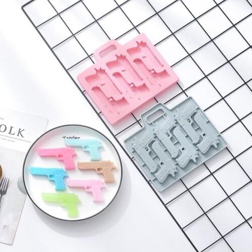 Pistol Shape Silicone Baking Mold Creative Cartoon Childrens Food Supplement DIY Chocolate Candy Mold Cake Decoration Tool
