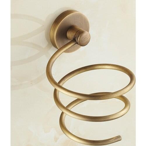 Vintage Antique Brass Hair Dryer Holder Wall Mounted Dryer Holder Bathroom Accessories Bath Hardware Bathroom Fitting mba622