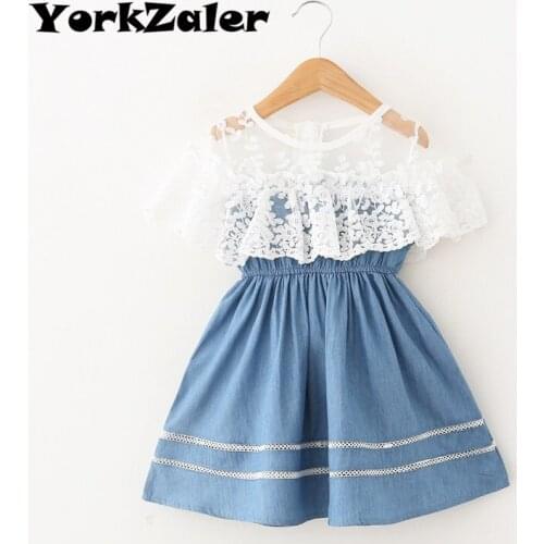 YorkZaler Fashion Girls Dress Slim Lace Ruffles Princess Dress Casual New Brand Kids Party Dresses for Girls Flower Sundress