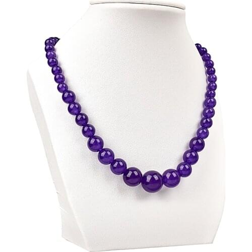 The Pure purple jewelry Pick Size6-14mm Clear Purple Jasper Manual DIY Necklace Preferred Birthday Gift 18inch H114