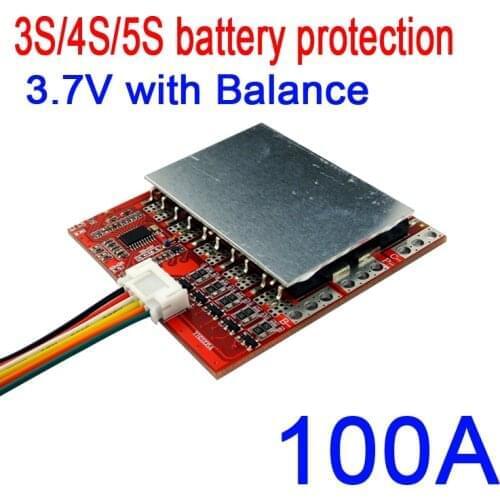 3S 4S 5S 100A 12V 16.8V 21V PCM BMS battery protection board w/ Balance for 18650 lithium Li-ion LiPO Polymer battery 3.7V