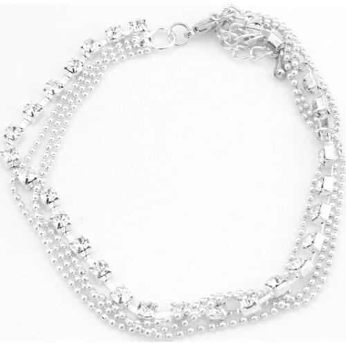 Women Crystal Bead Chain Anklet Ankle Bracelet Barefoot Sandal Multilayer Beach Foot Jewelry Chaine Cheville Leg chain