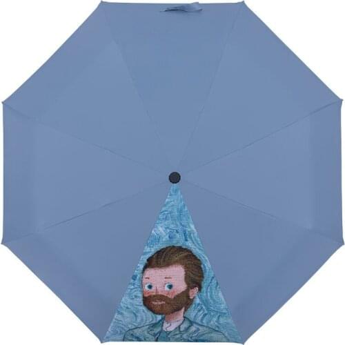 Oil Painting Umbrella Rain Women Automatic Umbrella for Women Windproof UV Protection Umbrellas Female Sunshade Folding Parasol