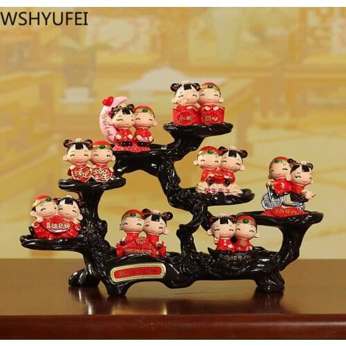 1 set Cute Boy and Girl Wedding Dolls Resin ornament Romantic Couples Figurines Home living room Decoration wedding gifts
