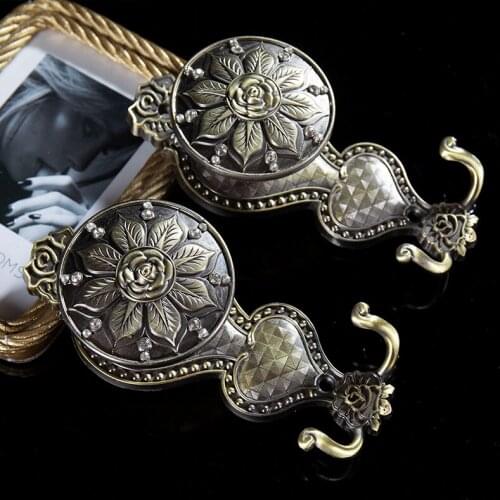 1 Pair Zinc Alloy Curtain Hooks Wall Tie Back Tassel Brush Holder Buckle Coat Hat Hook Curtain Accessories Hanging Ball Holdback