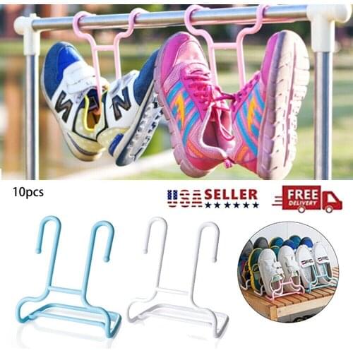 10PCS Multi-Function Kids Shoes Organizer Storage Rack Drying Hanging Stand US