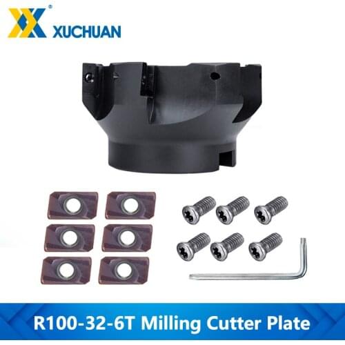 6 Insert Clamped Milling Cutter Plate Kit BAP400R100-32-6T With Inserts Screw End Mill Shank Tool Carbide Cutter Plate