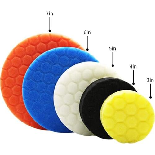 3/4/5/6/7'' Car Polishing Disc 5Pcs/Set Self-Adhesive Buffing Waxing Sponge Wool Wheel Woolen&Sponge Pads Kit Polishing Pad