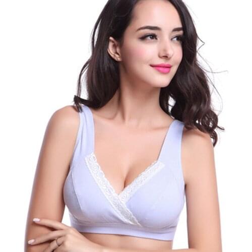Women Cross Nursing Bra Cotton Pregnant Breast Feeding Bralette Plus Size Large Underwear 1118s