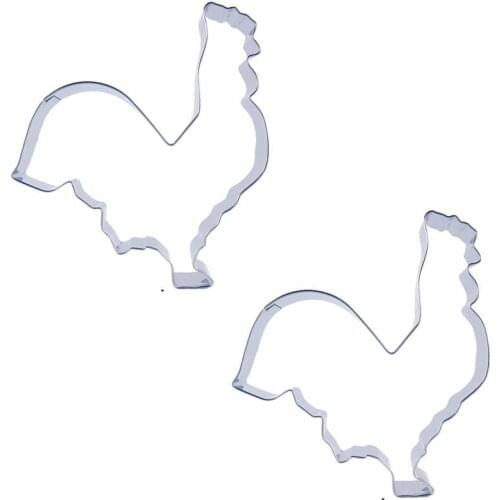 Cock shape 2 piece cookie cutting molds, baking tools, cake decorating soft candy tools