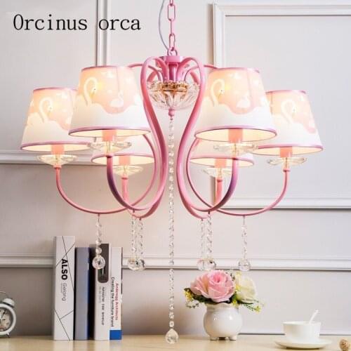 French pastoral crystal chandelier bedroom living room restaurant Nordic fashion childrens Chandelier free shipping