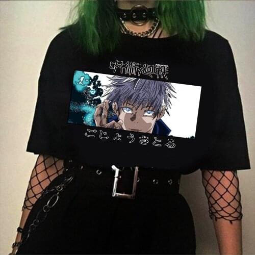 Jujutsu Kaisen Satoru Gojo T Shirt Women Anime Sleeve Japanese Manga T-shirt Anime Graphic Tees Summer Tops Harajuku