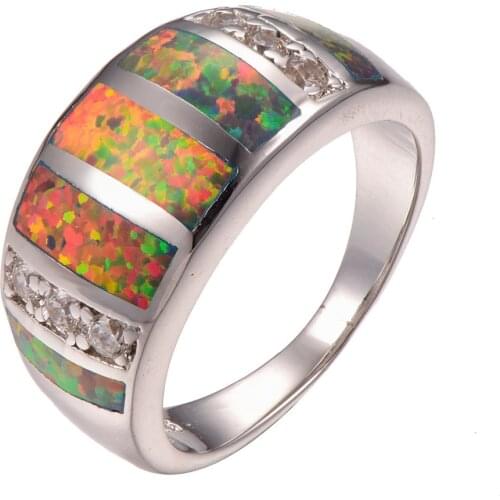 New Arrival Orange Fire Opal 925 Sterling Silver Hot Sale High quantity Ring Size 6 7 8 9 10 R1337