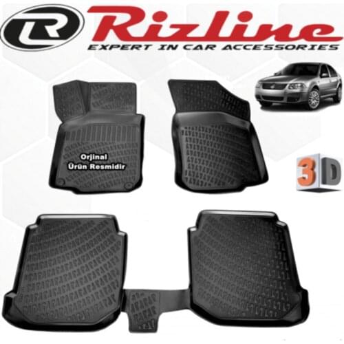 3D Car Floor Mat Black 4 cm Raised Borders For Vw Bora 1998-2004 Perfect Fit Odorless Allergy Free Easy to Clean