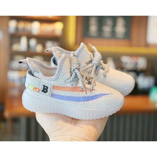 2020 Autumn New Kids Baby Shoes Soft Comfortable Infant Casual Shoes Knitting Breathable Non-slip Baby Sneaker For Girl Boy