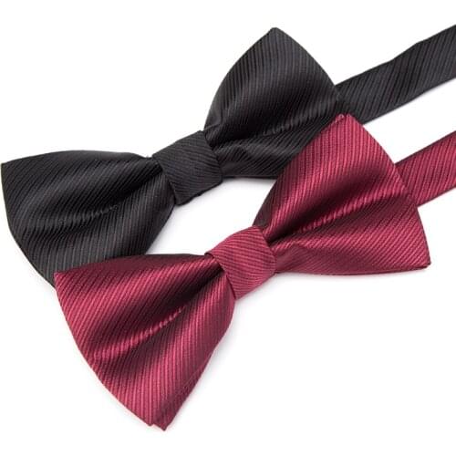 Mens Bowtie Black Maroon Butterfly Knot Bow Tie for Men Cravat Formal Dress Commercial Suit Wedding Gifts Men Accessories