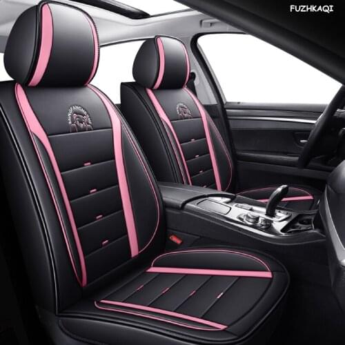 FUZHKAQI Leather car seat cover set For Mitsubishi Lancer Outlander Pajero Eclipse Zinger CROWN automobiles car accessories