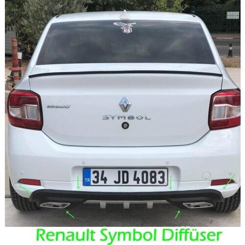 For Renault Symbol Diffuser Rear Bumper Extension Attachment Car Styling Auto Universal Sill Spilitter Accessory Ornament Sport