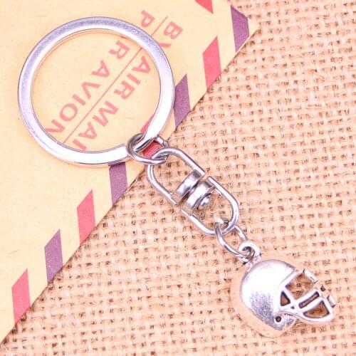 New Fashion Keychain 20x15mm soccor football helmet Pendants DIY Men Jewelry Car Key Chain Ring Holder Souvenir For Gift