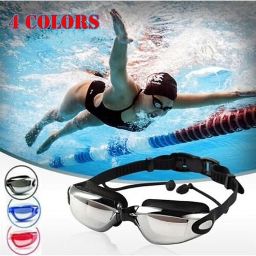 New Swim Eyewear Waterproof Anti-Fog Protect Swimming Solid Clear Adjust Summer Beach Wear Women Men Adult 2020