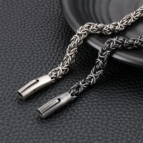 New Mens Titanium Steel Hand-Woven Fashion Bracelet