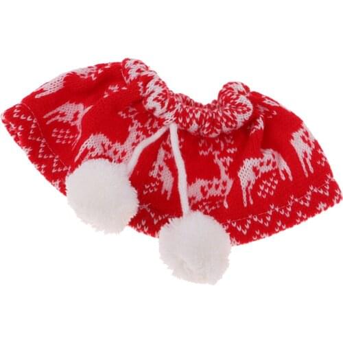 Adorable Cloak Clothes for 25cm Mellchan Baby Dolls Accessory Christmas Gift Red