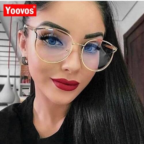 Yoovos 2021 Glasses Women Luxury Alloy Glasses Frame Brand Retro Women Eyeglasses Frames Gafas Women High Quality Gafas De Mujer