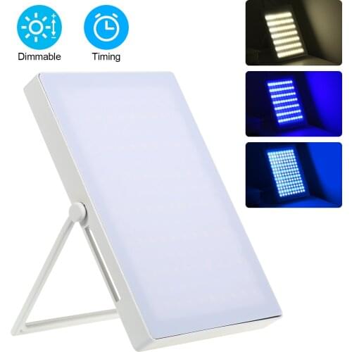 Portable Sad Lamp 5000-35000 Lux LED Bright Sad Light UV-Free Therapy Lamp Adjustable Brightness with Bracket Memory Timing