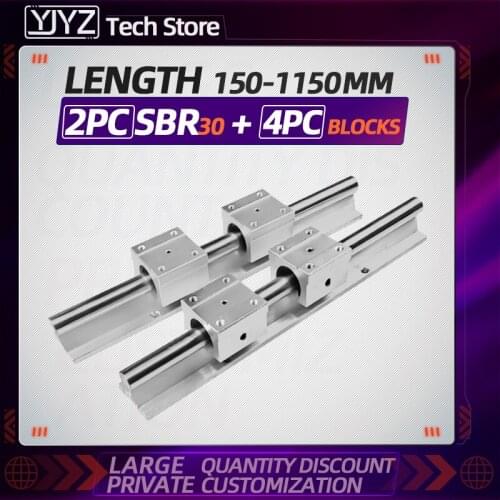 Factory direct sales of high quality four SBR30 lengthened slider + two SBR30 linear guide rail (115~1150mm) multiple options
