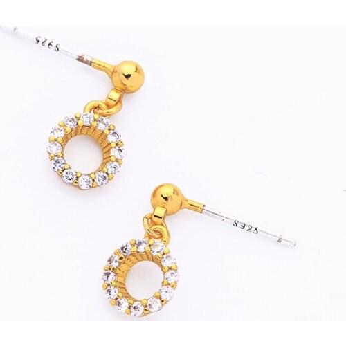 Romantic Drop Earring For Women Handmade Gold Color Zircon Round Earring High Quality Wedding Date Gift Jewelry Accssory