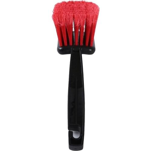 Car Wheel Brush Tire Cleaning Tool With Red Bristle And Black Handle Washing Tools For Auto Detailing Motorcycle Cleaning