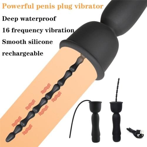 Penis Plug Vibrator Horse Eye Stick Urethral Sound Catheter Sounding Rod Glans Training Device Urethra Dilator Male Sex Toy