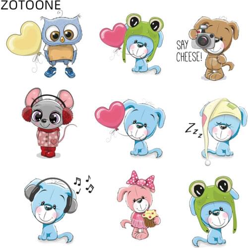ZOTOONE Iron Sticker Animal Patches for Clothes Bear Mouse Owl Heat Transfers Stickers Washable DIY Iron-on Patches Appliques G