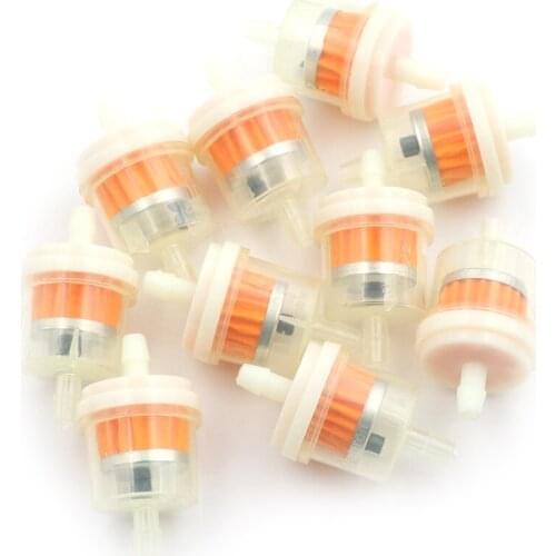 10PCS Tool Parts Car Dirt Pocket Bike Oil Filter Petrol Gas Gasoline Liquid Fuel Filter For Scooter Motorcycle Motorbike Motor