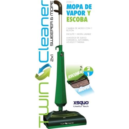 2 in 1 cleaner, steam cleaner that removes batteries and rotary broom in one pass. Twin Cleaner by XSQUO Useful Tech