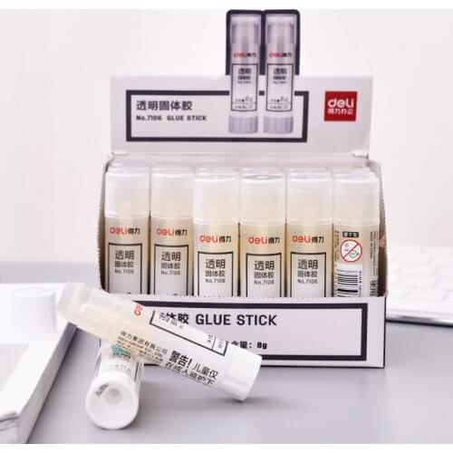 3pcs deli8g solid glue transparent glue stick for students, high viscosity envelope glue ACR strong glue school office supplies